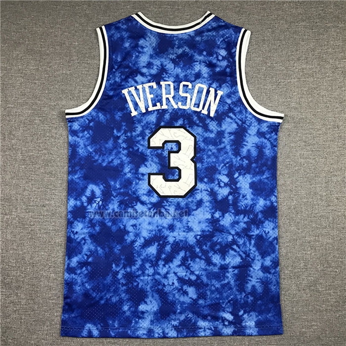Camiseta Philadelphia 76ers Allen Iverson #3 Galaxy Azul